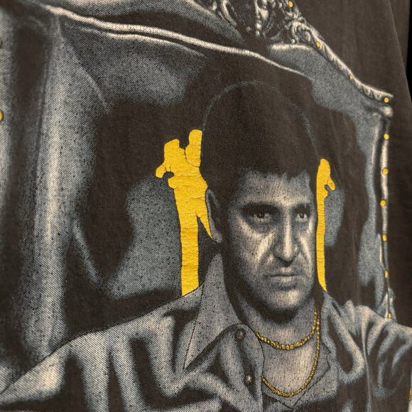 Vintage Scarface T-Shirt Large Men's Tony Montana Y2K Black Movie - Picture 5 of 11